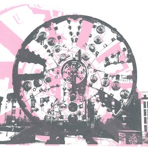 Siebdruck Trude quer antrazit aud Rosa c Johanna Nissen